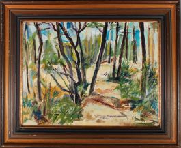Framed 1978 Oil - Through the Trees