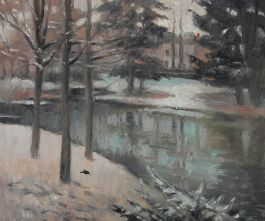 A. Boursin - Contemporary Oil, Winter in the Park