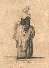 Wenceslaus Hollar (1607-1677) - 1643 Etching, Daughter of a Citizen of Cologne