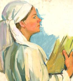 Evdokiya Grigorevna Usikova (1913-1996) - Mid 20th Century Oil, Ukrainian Wife