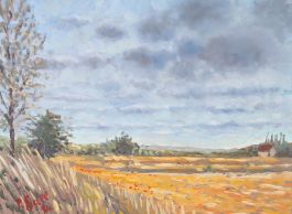 Prue Sapp (1928-2013) - 1994 Oil, Across The Wheat Field