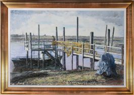 J.O.P - Framed 2003 Oil, Views from the Jetty