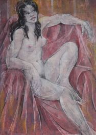 A. E. Hance - Mid 20th Century Pastel, Seated Nude Study