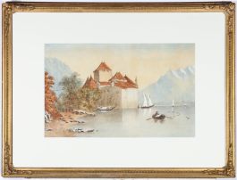 Late 19th Century Watercolour - Chillon Castle