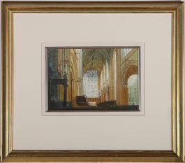 Simon B. Hodges (b.1956) - Framed 20th Century Watercolour, Bath Abbey Interior