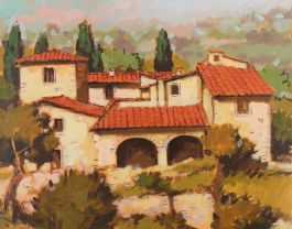 Frosini - 1980 Oil, Italian Farmhouse