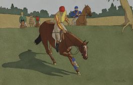 Charles Ancelin (1863-1940) - c.1925 Pochoir Print, Chevaux De Courses (No.3)