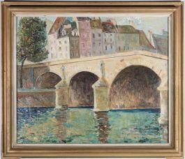 Follower of Norman Lloyd (1895-1983) - Framed 20th Century Oil, Seine Embankment