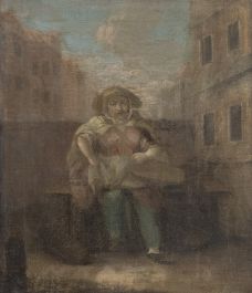Manner of William Hogarth - Late 18th Century Oil, The Basket Seller