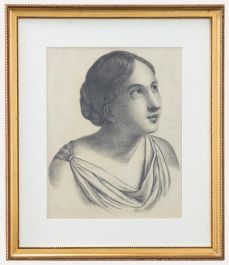 Early 19th Century Charcoal Drawing - Daydreaming