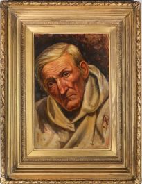 A.P. - Late 19th Century Oil, A Serious Monk