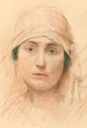 Early 20th Century Sanguine - Portrait of a Woman