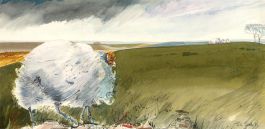 Tom Shackle RWS - 1985 Watercolour, Ram in Bransdale
