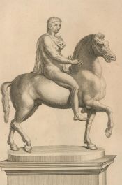 Francesco Aquila (1676-1740) - Engraving, Equestrian Statue of Caesar Augustus