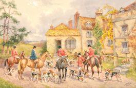 Wilfred Knox (1884-1966)  - Early 20th Century Watercolour, Meet at the Manor