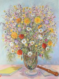 Large Mid 20th Century Oil - Summer Florals