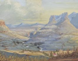 Ailsa West - American  Mid 20th Century Oil, North American Landscape