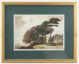 Joseph Kirkpatrick (1872-1936) - Framed Aquatint, A Sussex Hilltop