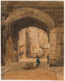 Late 19th Century Watercolour - Cobbled Streets