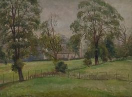 Hubert Hennes (b.1907) - 1935 Oil, The Churchyard