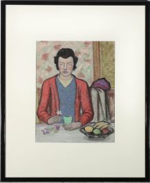 Frederick William George (1889-1971) - Mid 20th Century Pastel, Flower Arranging