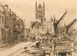 William Monk RE (1863-1937) - Early 20th Century Etching, Old Westminster