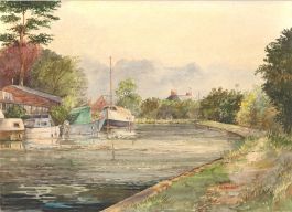 M. Crawley - Early 20th Century Watercolour, Moored on the River