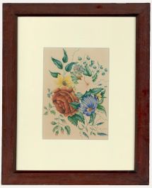 Late 19th Century Watercolour - Roses and Cornflowers