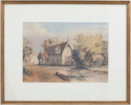 Late 19th Century Watercolour - Stopping by the Cottage
