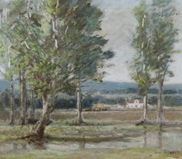 John Kenneth Ferguson (1885-1967) - Mid 20th Century Oil, Cape Dutch Farmhouse