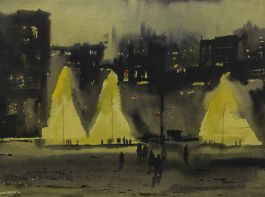 2002 Watercolour - Acid Lights, A City at Twilight