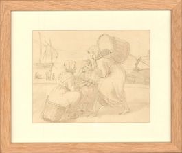 19th Century Pen and Ink Drawing - Darling Little One