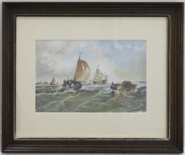 Early 20th Century Watercolour - Catching the Waves