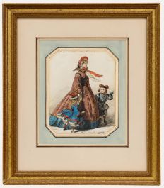 Attrib. William McConnell (fl.1850-1890) - 1862 Watercolour, Mother & Children