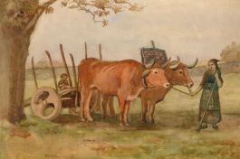 Late 19th Century Watercolour - The Bullock Cart