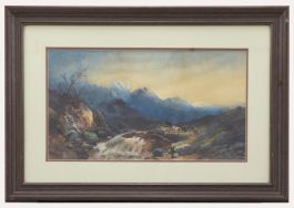 Late 19th Century Watercolour - Cows by the Highland Stream