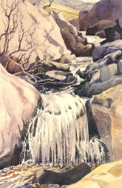 Albert B. Ogden (1928-2022) - 1981 Watercolour, Waterfall, Watendlath