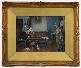 Follower of Albert L. Burroughs (1881-1916) - Framed Watercolour, Bad News