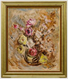 Ivan Gorini - Framed 20th Century Oil, Bouquet de Fleurs