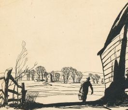 Attrib. Donald Maxwell (1877-1936) - India Ink, Morning at the Farm
