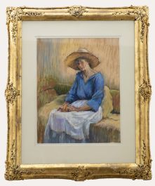 Pat MacLaurin - 20th Century Pastel, Lady in a Sunhat