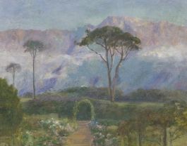 E. Percival Clark - Early 20th Century Oil, Mediterranean Garden