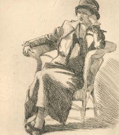 Herbert Cutner (1881-1969) - Early 20th Century Etching, Portrait of a Lady
