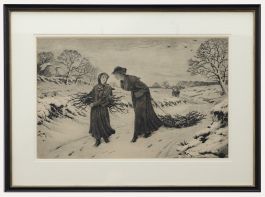 Frederick Slocombe (1847-1927) - Early 20th Century Etching, Collecting Firewood