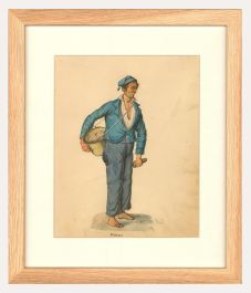 Italian School 19th Century Watercolour - The Street Seller