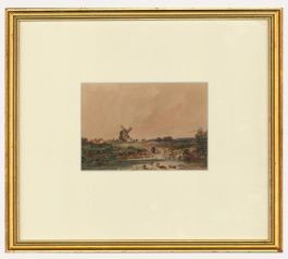 Attrib. Charles G. Davidson RWS (1820-1902) - Watercolour, The Little Windmill