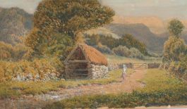 Arthur Suker (1857-1940) - Watercolour, Pastoral Landscape near Betws-y-coed