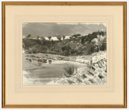 Alan Keeton - 20th Century Watercolour, Fishing on the Whiteadder