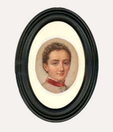 Framed 19th Century Miniature Watercolour - Boy with Blue Eyes