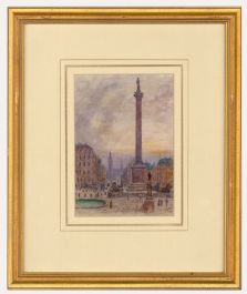A.R Collis - Framed Late 19th Century Watercolour, View of Nelson's Column